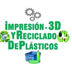 Logotipo de impresión 3d y reciclado de plásticos, colaborador de economía circular y reciclaje de Precious Plastic Capi Spain.