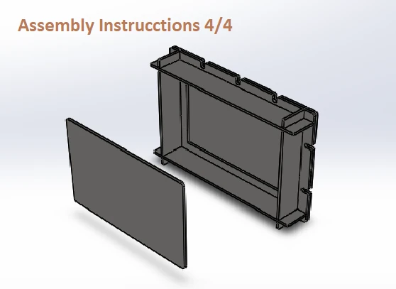 Instrucciones de montaje 4 de 4: Diagrama 3D que muestra el conjunto del molde A5 Sheetpress acoplado sobre la placa base.
