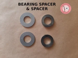 Bearing spacers and standard carbon steel spacer washers for the Precious Plastic shredder