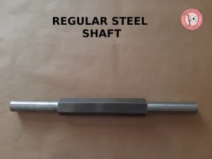 Hexagonal shaft for the Precious Plastic shredder made of regular carbon steel with machined cylindrical ends.